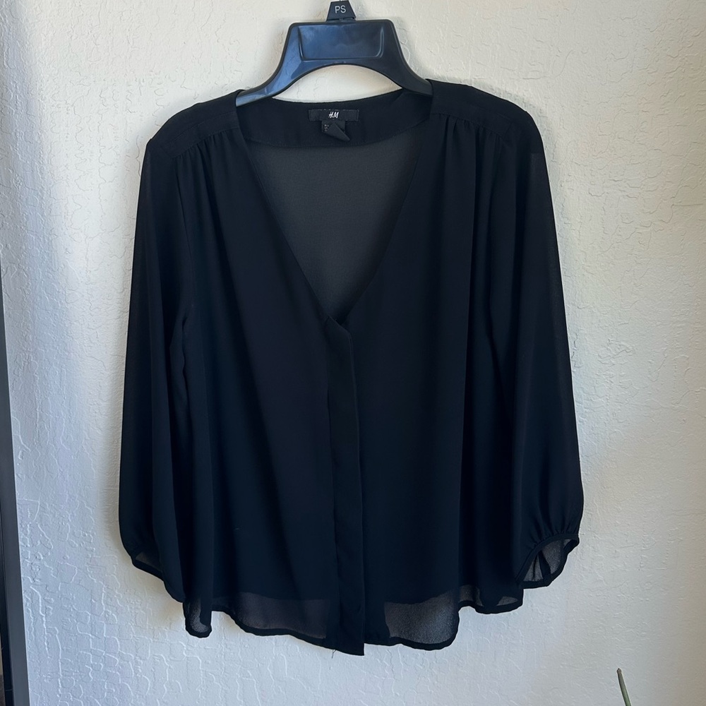 Sheer Black H&M Button Up Top